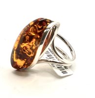 Anello Domar Donna Ambra in Argento Ambra AMBER-AN-12-280 - AMBER-AN-12-280